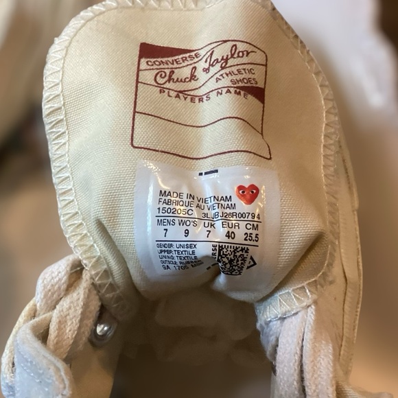 🌸Converse X Play Comme Des Garçons Ladies 9 - Picture 10 of 11